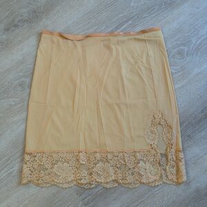 Vintage Peach Lace Slip Skirt